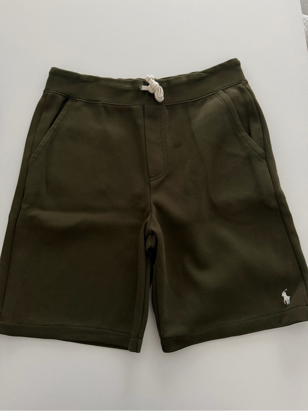 Boys Polo by Ralph Lauren Olive Green Drawstring Knit Shorts